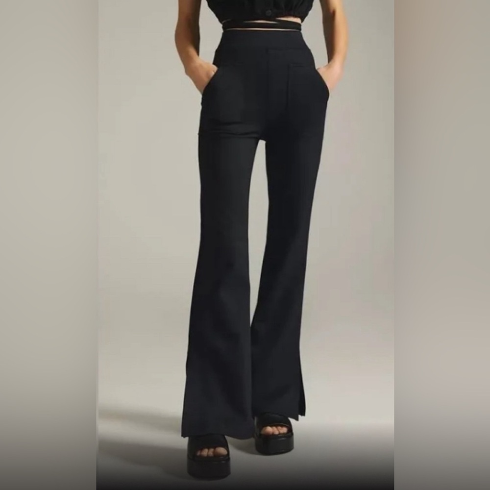 Anthropologie Black Flared Trousers